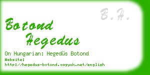 botond hegedus business card