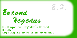 botond hegedus business card